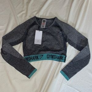 NWT Gymshark Flex Gray Longsleeve Crop Top